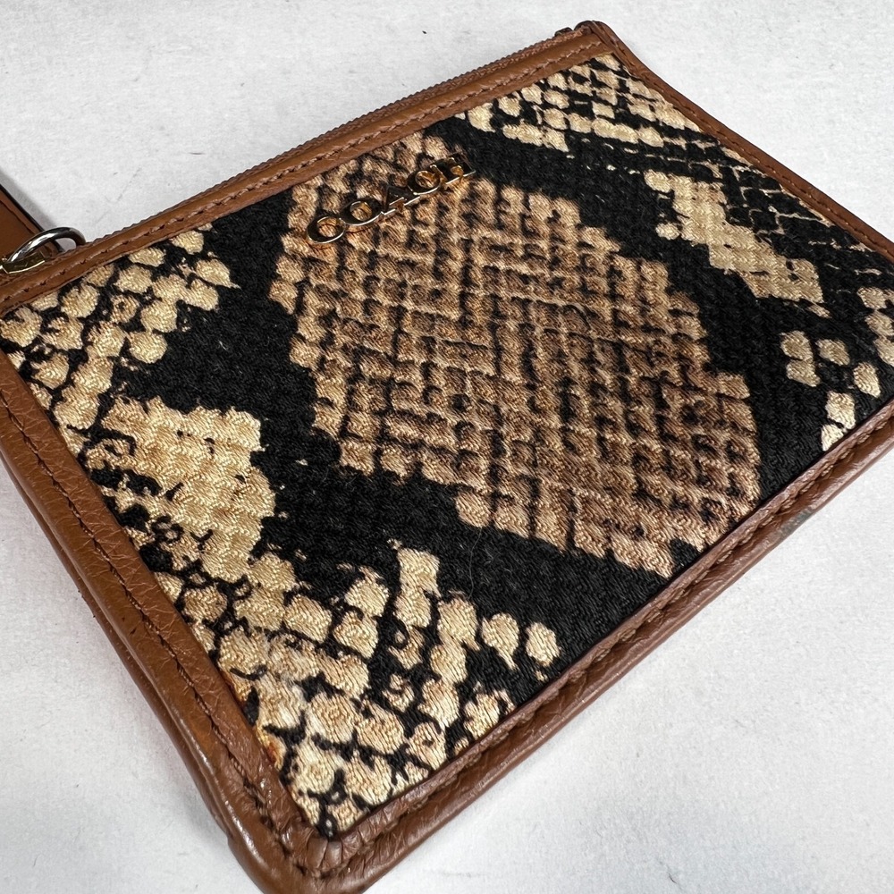 Coach Madison Brown Python Print Satin Wristlet L… - image 2